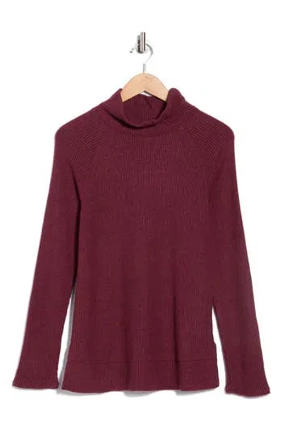 Caslon ® Cozy Cowl Neck Long Sleeve Waffle Knit Top In Burgundy