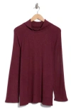 Caslon ® Cozy Cowl Neck Waffle Stitch Top In Burgundy