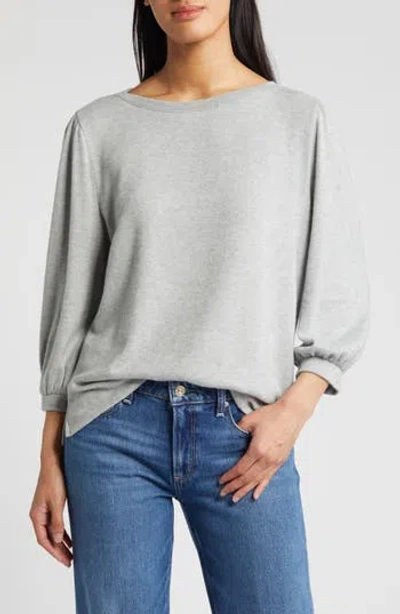 Caslon ® Cozy Knit Top In Grey Heather