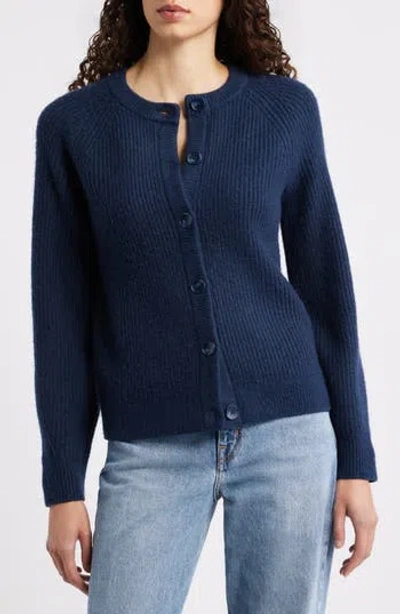 Caslon ® Cozy Rib Cardigan In Blue