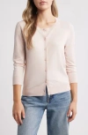 Caslon ® Crewneck Cardigan In Pink