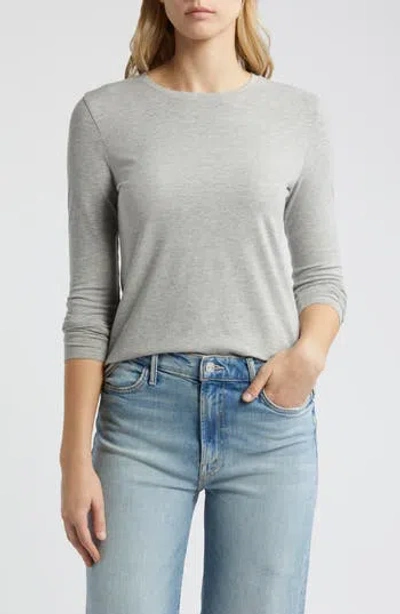 Caslon ® Crewneck Long Sleeve T-shirt In Grey Heather