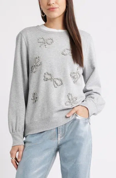 Caslon ® Crystal Bow Embellished Sweatshirt In Multi