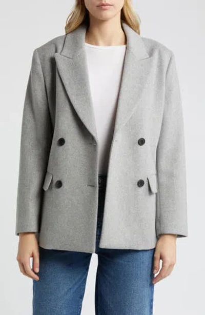 Caslon ® Double Breasted Wool Blend Blazer In Grey Heather