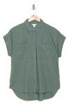 Caslon Double Pocket Camp Shirt In Green Duck