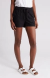 Caslon Drawstring Linen Blend Shorts In Black