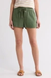 Caslon ® Drawstring Linen Blend Shorts In Green Bronze
