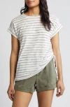 Caslon ® Drawstring T-shirt In White/black Stripe