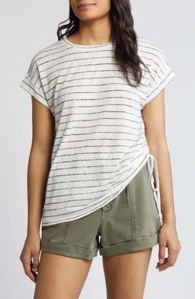 Caslon ® Drawstring T-shirt In White/black Stripe