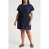 Caslon Drawstring Waist Organic Cotton T-shirt Dress In Navy Blazer