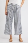 Caslon ® Drawstring Wide Leg Linen Blend Pants In Blue