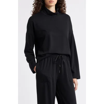 Caslon ® Drop Shoulder Turtleneck Sweatshirt In Black