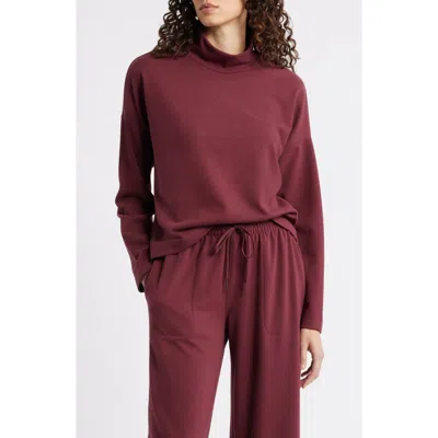 Caslon ® Drop Shoulder Turtleneck Sweatshirt In Burgundy