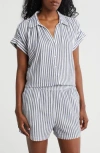 Caslon ® Duo Gauze Button-up Shirt In Navy- White Brianne Stripe