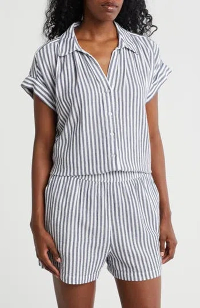 Caslon ® Duo Gauze Button-up Shirt In Navy- White Brianne Stripe