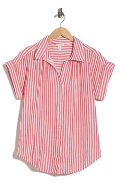 Caslon ® Duo Gauze Button-up Shirt In Pink