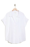 Caslon Duo Gauze Camp Shirt In White
