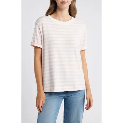 Caslon ® Ease Stripe Crewneck T-shirt In Neutral