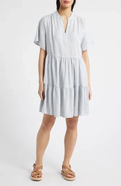 Caslon ® Easy Tiered Linen Blend Shift Dress In Gray