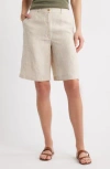 Caslon ® Easy Waist Linen Bermuda Shorts In White