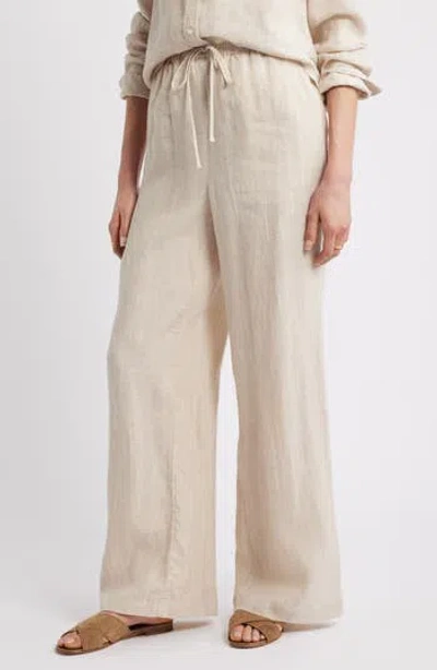 Caslon ® Easy Wide Leg Linen Pants In Flax