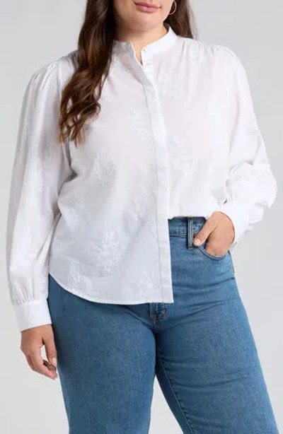 Caslon ® Embroidered Cotton Button-up Shirt