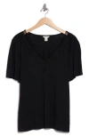 Caslon ® Embroidered Cutwork V-neck T-shirt
