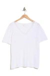 Caslon ® Embroidered Cutwork V-neck T-shirt In White
