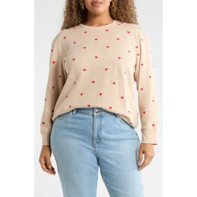 Caslon ® Embroidered Heart Sweatshirt