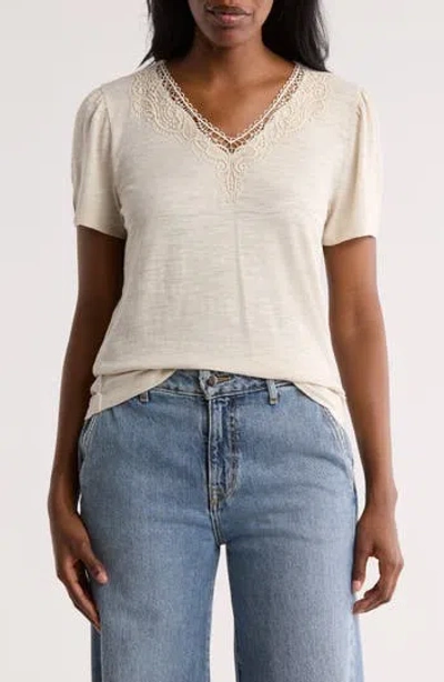 Caslon ® Embroidered V-neck Top