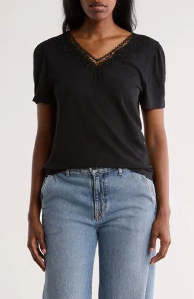 Caslon ® Embroidered V-neck Top