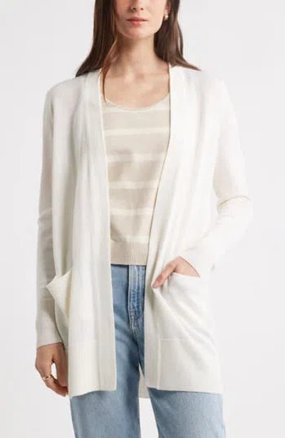 Caslon ® Everyday Open Front Cardigan In White