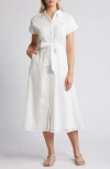 Caslon Eyelet Embroidery Cotton Shirtdress In White