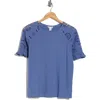 Caslon ® Eyelet Sleeve T-shirt In Blue Moonlight