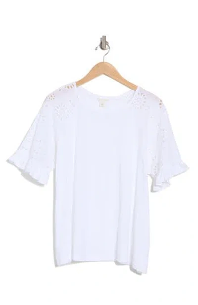 Caslon ® Eyelet Sleeve Top In White