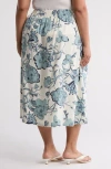 Caslon ® Floral Linen Blend Pull-on Skirt In Multi