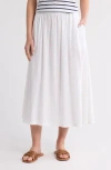 Caslon Linen Midi Skirt In White
