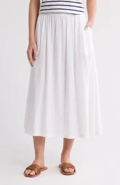 CASLON CASLON® FLORAL LINEN BLEND PULL-ON SKIRT
