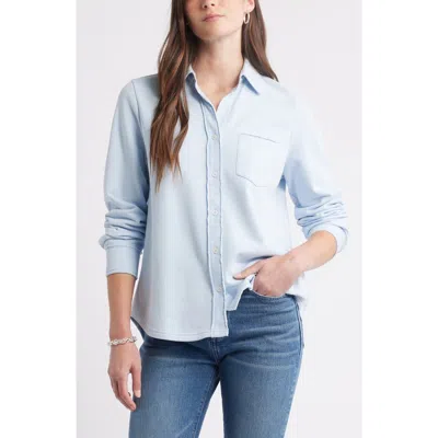 Caslon ® French Terry Button-up Shirt In Blue