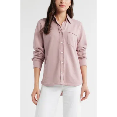 Caslon ® French Terry Button-up Shirt In Pink
