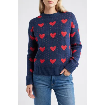 Caslon ® Jacquard Heart Crewneck Sweater In Multi