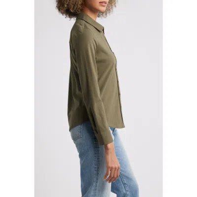 Caslon ® Knit Button-up Shirt In Green