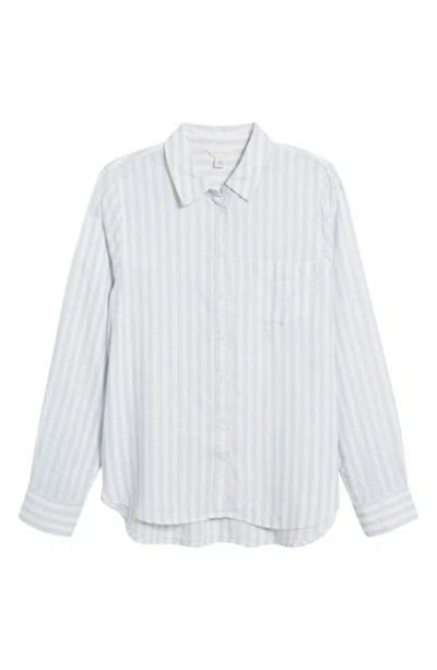 Caslon Linen Blend Button-up Shirt In Blue Skyway Katie Stripe