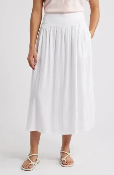Caslon ® Linen Blend Pull-on Skirt In White