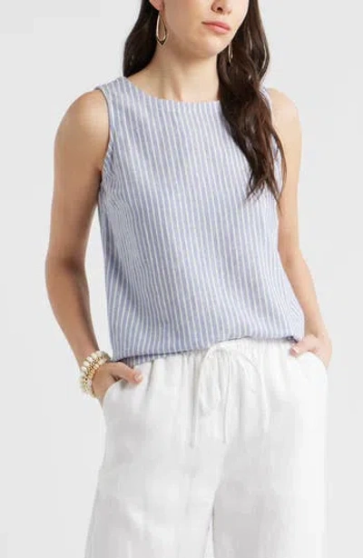 Caslon ® Linen Blend Tank In Blue