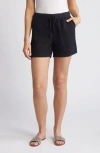 Caslon Linen Drawstring Shorts In Black