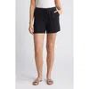 Caslon Linen Drawstring Shorts In Black