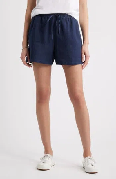 Caslon ® Linen Drawstring Shorts In Blue