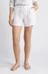 Caslon Linen Drawstring Shorts In White