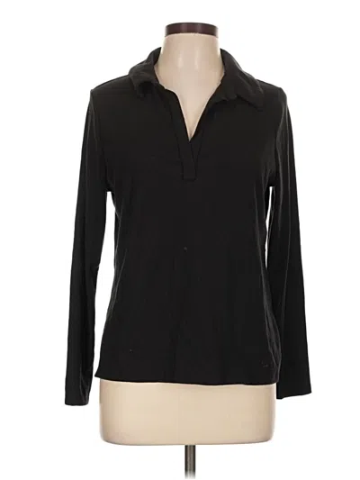 Pre-owned Caslon Long Sleeve Blouse In Black